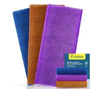 Yiclick 3 Pièces Africain Gant de Toilette Exfoliant, Eponge Douche, Eponge Exfoliante Corps Grande Taille, Gant Douche, Gant Exfoliant Corps Dos, Fleur De Douche Loofah Luffa Bain Brosse