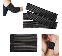 Yicoovey Kit de protection de sport, 2 bandages de poignet + 2 coudières, poignet de 40 cm / coude 90 cm, soutien de compression de 7,5 cm, soutien articulaire et prévention des blessures