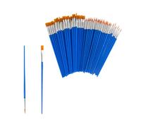 Yicoovey Lot de 100 pinceaux ronds et 50 pinceaux plats - Peinture acrylique - Fournitures artistiques - Kit de pinceaux aquarelle pour adultes et enfants