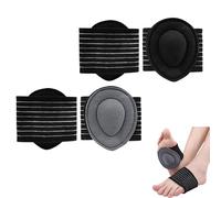 Yicoovey Lot de 2 bandages de soutien voûte plantaire, bretelles réglables, coussin gel 1,8 cm, sport/quotidien, noir/gris, respirants, soulageant pression