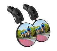 Yicoovey Lot de 2 rétroviseurs de sécurité pour vélo - Rétroviseur convexe en acrylique avec réglage à 360° - Montage universel pour guidon de 16 à 22 mm - Rétroviseur anti-rayures pour vélos de ville