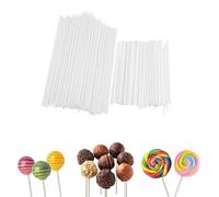 Yicoovey Lot de 200 bâtonnets de sucettes blanches, pour bonbons arc-en-ciel, chocolats et desserts, pour la fabrication de sucettes