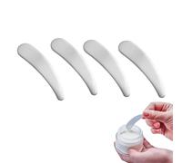 Yicoovey Lot de 4 spatules cosmétiques en métal - Spatules incurvées - Mini spatule cosmétique - Applicateur de maquillage - Cuillère de beauté - Convient pour crème faciale, masque, lotion, crème