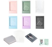 Yicoovey Lot de mini cadres photo 6 cadres colorés + 10 pochettes en PVC 9,2 × 6,1 cm pour photos instantanées, double utilisation pour cartes à collectionner/photos