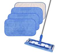 Yicotira Lot de 4 chiffons de nettoyage en microfibre compatibles avec les serpillères en microfibre professionnelles MR SIGA - Recharges de balai plates professionnelles réutilisables pour nettoyage