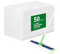 Yicotira Lot de 50 chiffons de balayage secs XL pour balai Swiffer XL - Recharges de serpillères sèches jetables XL pour animaux de compagnie - Recharges de chiffons secs multi-surfaces robustes pour