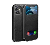 Yidai-Silu Étui en Cuir pour iPhone 16 Plus Portefeuille avec fenêtre Transparente Support à RabatHousse Protection Etui Pochette Magnétiqu Folio Case Cover pou Apple iPhone 16 Plus - Noir