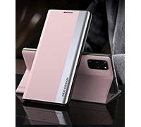 Yidai-Silu Smart View Galaxy S20 【Clear Afficher Fenêtre, Fonction réveil-Veille】 Prime Étui Housse à Cuir PU Rabat avec Support Pliable pour Samsung Galaxy S20 6,2" - Rose