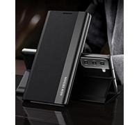 Yidai-Silu Smart View Galaxy S25 【Clear Afficher Fenêtre, Fonction réveil-Veille】 Prime Étui Housse à Cuir PU Rabat avec Support Pliable pour Samsung Galaxy S25 - Noir