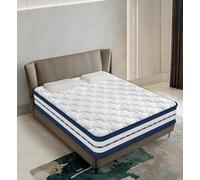 YIDATONG Matelas 140x200 cm - Luxe - Épaisseur 24 cm - Matelas - Hybrid : Mousse à Mémoire de Forme + Ressorts Ensachés Indépendant - Multicouches Extra Confort 7 Zones - H3 Mi-Ferme, Oeko-tex