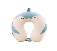 YIDAX Oreiller De Voyage pour Enfants, Coussin De Soutien du Cou en Mousse À Mémoire De Forme, Oreiller De Couchage De Voyage en Forme De Dessin Animé pour Avion De Voiture,Penguin