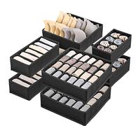 Yidaxing Organisateur de Tiroir Pliable, Lot de 8 Rangement Non-tissé pour sous-vètements Soutien-Gorges Chaussettes Boîte de Rangement à Compartiment Diviseurs Rangement Gain de Place -Nègre