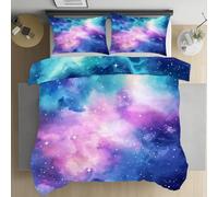 Yidbhsse Galaxie Univers Housse De Couette 90x190, Thème De L’Espace Parure De Lit,Housse Couette Fermeture Éclair Ciel Étoilé Linge De Lit Soft, Draps Et Taies D'oreillers