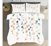 Yidbhsse Motif Feuilles Housse de Couette 90x190, Motif Botanique Parure de lit,Housse Couette Fermeture éclair Colorés Plante Linge de lit Soft, draps et taies d'oreillers
