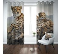 Yidbhsse Rideaux Occultant À Oeillets Mignon Léopard Lot De 2 Sauvage Animaux Rideau Thermiques Anti Froid Pierre Nature Rideau Opaque 140x145 cm pour Chambre Salon Chambre Bebe