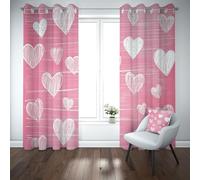 Yidbhsse Rideaux Occultant À Oeillets Rose Romantique Lot De 2 Amour Cœur Rideau Thermiques Anti Froid Moderne Simplicité Rideau Opaque 140x145 cm pour Chambre Salon Chambre Bebe