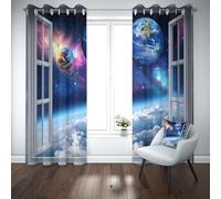 Yidbhsse Rideaux Occultant À Oeillets Thème De L’Espace Lot De 2 Univers Planète Rideau Thermiques Anti Froid Galaxie Nébuleuse Rideau Opaque 140x145 cm pour Chambre Salon Chambre Bebe