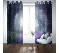 Yidbhsse Rideaux Occultant À Oeillets Violet Arbre Lot De 2 Fantaisie Botanique Rideau Thermiques Anti Froid Jungle Forêt Rideau Opaque 140x145 cm pour Chambre Salon Chambre Bebe
