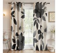 Yidbhsse Rideaux Occultant Fleuri Plante À Oeillets,Rideaux Occultant Thermique Isolant Motif Fleur Draperies Opaque Anti Froid Floral Botanique Lot De 2 pour Chambre Salon 140x240 cm