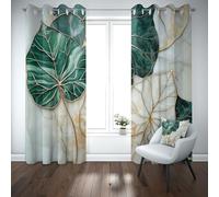 Yidbhsse Rideaux Opaque À Oeillets Monstera Vert Rideau Occultant Opaque Motif Botanique Lot De 2 140x225 cm, Occultant Draperies Mode Moderne pour Adulte Bebe Chambre Salon