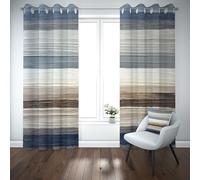 Yidbhsse Rideaux Thermiques Isolants Rayures Horizontales Lot De 2, Rideau À Oeillets Anti Froid, Tissu Épais Réduction de Lumière, Style Moderne pour Chambre et Salon 140x225 cm