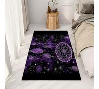 Yidbhsse Tapis Attrape-Rêves Lavable Antidérapant, Tapis De Sol Fantaisie Plume Decor Cuisine, Petit Tapis Chambre Violet Étoiles Moelleux Poils Courts, paillasson Interieur Matelas Entree 40x60 cm