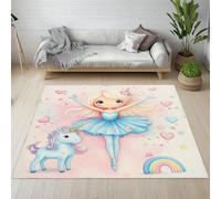 Yidbhsse Tapis Ballet Fille Lavable Antidérapant, Tapis De Sol Mignon Licorne Decor Cuisine, Petit Tapis Chambre Dessin Animé Moelleux Poils Courts, paillasson Interieur Matelas Entree 40x60 cm