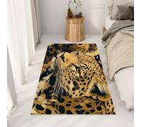 Yidbhsse Tapis Chambre Motif Léopard, Grand Tapis Africaine Animaux Interieur À Poils Courts, Tapis De Sol Sauvage Animal Lavable Antidérapant pour Cuisine Decoration Salon 160x230 cm