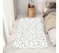 Yidbhsse Tapis Chambre Pois Point, Grand Tapis Noir Et Blanc Interieur À Poils Courts, TapisModerne Simplicité Lavable Antidérapant pour Cuisine Decoration Salon 160x230 cm