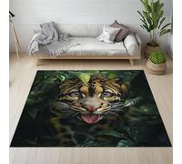 Yidbhsse Tapis Chambre Tigre Animaux, Grand Tapis Léopard Sauvage Interieur À Poils Courts, TapisForêt Tropical Lavable Antidérapant pour Cuisine Decoration Salon 160x230 cm