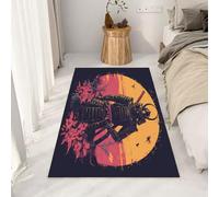 Yidbhsse Tapis Cool Guerrier Lavable Antidérapant, Tapis De Sol Motif Feuilles Decor Cuisine, Petit Tapis Chambre Style Japonais Moelleux Poils Courts, paillasson Interieur Matelas Entree 40x60 cm