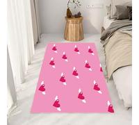 Yidbhsse Tapis De Sol Amour Rose, Chambre Antidérapant, Tapis Romantique Aile Interieur Poils Courts, Grand Tapis Salon Cœur Valentin Doux Lavable Résistant pour Cuisine 140x200 cm