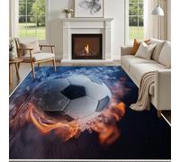 Yidbhsse Tapis De Sol Football Sport Chambre Antidérapant 140x200 cm, Tapis Feu Et Eau Interieur, Tapis Salon Enfant Garçon Doux Lavable Résistant pour Cuisine Entree