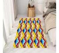 Yidbhsse Tapis De Sol Geometrique Diamant, Chambre Antidérapant, Tapis Tradition Africaine Interieur Poils Courts, Grand Tapis Salon Ethnique Doux Lavable Résistant pour Cuisine 120x170 cm