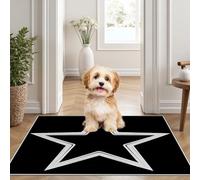 Yidbhsse Tapis De Sol Pentacle Chambre Antidérapant 140x200 cm, Tapis Noir Et Blanc Interieur, Tapis Salon Moderne Simplicité Doux Lavable Résistant pour Cuisine Entree