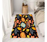 Yidbhsse Tapis D'entrée Halloween Monstre 120x160 cm, Tapis De Salon Citrouille Doux, Paillasson Feuille D'Érable Antidérapant Machine, Matelas De Sol Poils Courts pour Chambre Cuisine Interieur