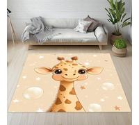 Yidbhsse Tapis D'entrée Mignon Girafe 120x160 cm, Tapis De Salon Dessin Animé Doux, Paillasson Animaux Bulle Antidérapant Machine, Matelas De Sol Poils Courts pour Chambre Cuisine Interieur