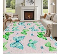 Yidbhsse Tapis D'entrée Papillon 120x160 cm, Tapis De Salon Animaux Doux, Paillasson Simplicité Esthétique Antidérapant Machine, Matelas De Sol Poils Courts pour Chambre Cuisine Interieur