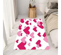 Yidbhsse Tapis D'entrée Romantique 80x150 cm, Tapis De Salon Amour Rose Doux, Paillasson Cœur Valentin Antidérapant Machine, Matelas De Sol Poils Courts pour Chambre Cuisine Interieur