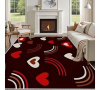 Yidbhsse Tapis D'éveil Amour Cœur Moelleux Chambre, Tapis Moderne Simplicité Salon Lavable Antidérapant, Tapis De Sol Arc-en-Ciel Decor Cuisine 60x90 cm pour Entree Interieur