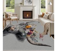 Yidbhsse Tapis D'éveil Bovins des Highlands Moelleux Chambre, Tapis Mignon Animaux Salon Lavable Antidérapant, Tapis De Sol Vache Moderne Decor Cuisine 40x60 cm pour Entree Interieur
