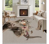 Yidbhsse Tapis D'éveil Bovins des Highlands Moelleux Chambre, Tapis Vache Moderne Salon Lavable Antidérapant, Tapis De Sol Mignon Animaux Decor Cuisine 40x60 cm pour Entree Interieur