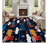 Yidbhsse Tapis D'éveil Camion Voiture Moelleux Chambre, Tapis Dessin Animé Salon Lavable Antidérapant, Tapis De Sol Nuage Enfant Decor Cuisine 40x60 cm pour Entree Interieur