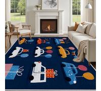 Yidbhsse Tapis D'éveil Camion Voiture Moelleux Chambre, Tapis Dessin Animé Salon Lavable Antidérapant, Tapis De Sol Ballon Enfant Decor Cuisine 40x60 cm pour Entree Interieur