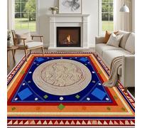 Yidbhsse Tapis D'éveil Colorés Rond Moelleux Chambre, Tapis Geometrique Diamant Salon Lavable Antidérapant, Tapis De Sol Abstrait Decor Cuisine 40x60 cm pour Entree Interieur