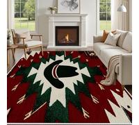 Yidbhsse Tapis D'éveil Ethnique Diamant Moelleux Chambre, Tapis Western Geometrique Salon Lavable Antidérapant, Tapis De Sol Tribal Aztèque Decor Cuisine 40x60 cm pour Entree Interieur