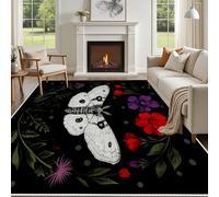 Yidbhsse Tapis D'éveil Fleurs Sauvages Moelleux Chambre, Tapis Papillon Salon Lavable Antidérapant, Tapis De Sol Motif Fleur Decor Cuisine 40x60 cm pour Entree Interieur