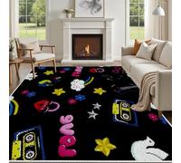 Yidbhsse Tapis D'éveil Kawaii Nuage Moelleux Chambre, Tapis Dessin Animé Salon Lavable Antidérapant, Tapis De Sol Pentacle Decor Cuisine 60x90 cm pour Entree Interieur