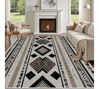 Yidbhsse Tapis D'éveil Tradition Ethnique Moelleux Chambre, Tapis Geometrique Tribal Salon Lavable Antidérapant, Tapis De Sol Vintage Diamant Decor Cuisine 60x90 cm pour Entree Interieur