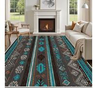 Yidbhsse Tapis D'éveil Tradition Ethnique Moelleux Chambre, Tapis Geometrique Tribal Salon Lavable Antidérapant, Tapis De Sol Vintage Diamant Decor Cuisine 40x60 cm pour Entree Interieur